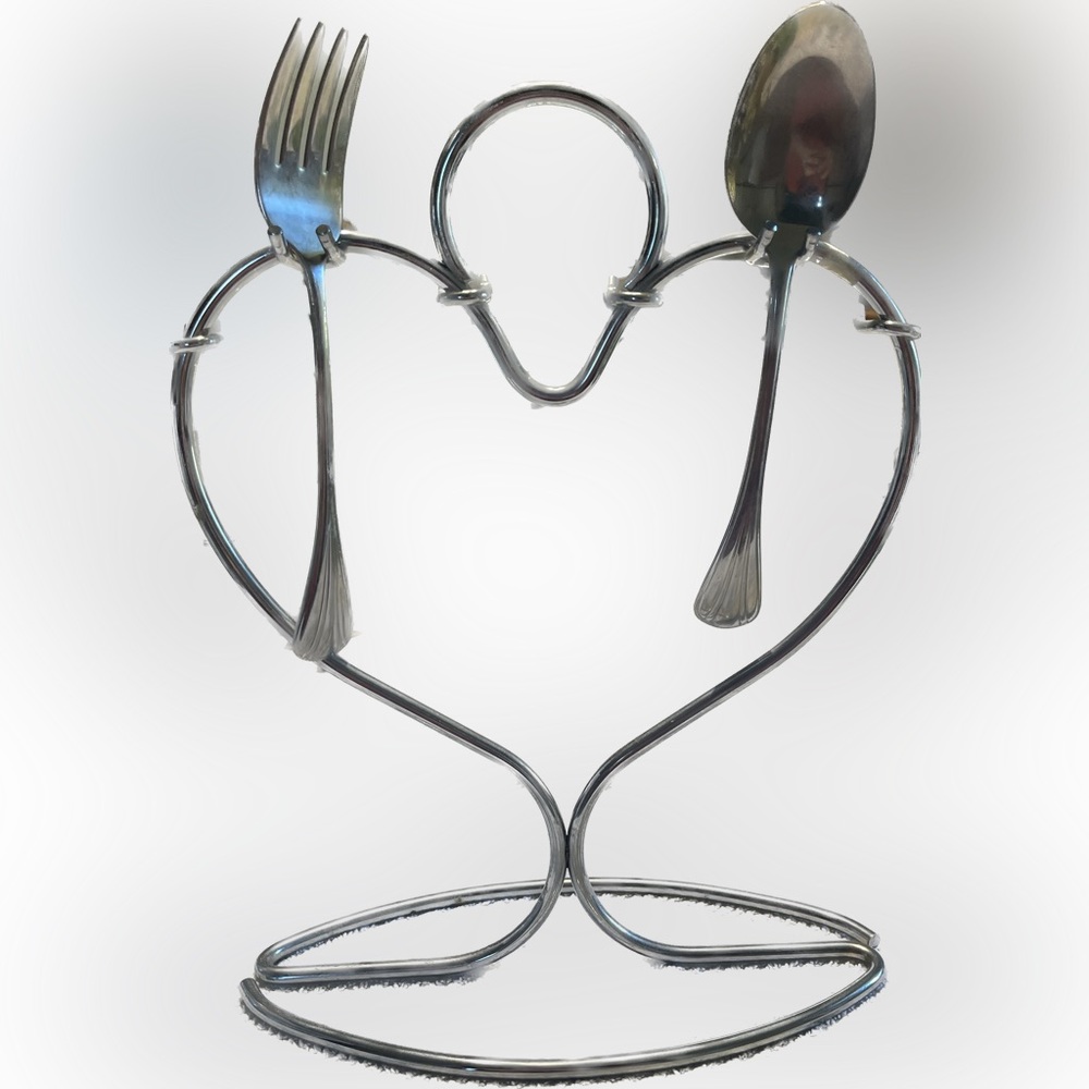 Metal silverware display/holder